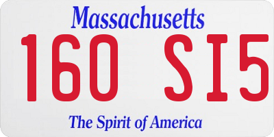 MA license plate 160SI5