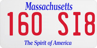MA license plate 160SI8