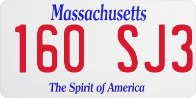 MA license plate 160SJ3