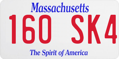 MA license plate 160SK4