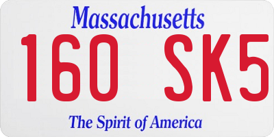 MA license plate 160SK5