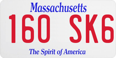MA license plate 160SK6