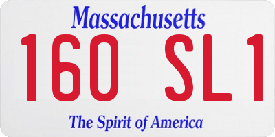 MA license plate 160SL1