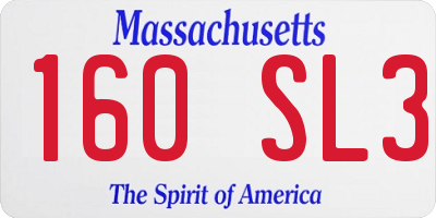 MA license plate 160SL3