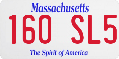 MA license plate 160SL5