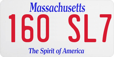 MA license plate 160SL7