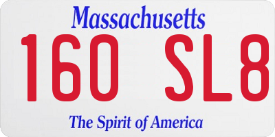 MA license plate 160SL8