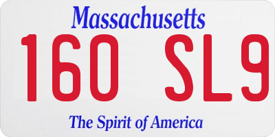 MA license plate 160SL9