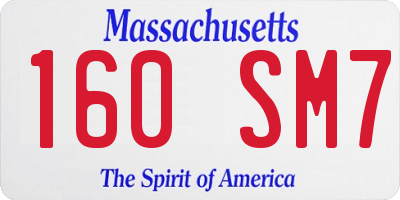 MA license plate 160SM7
