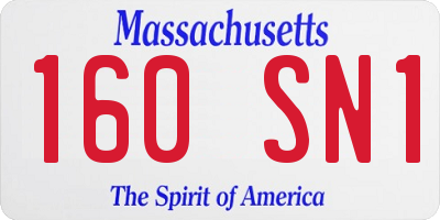 MA license plate 160SN1