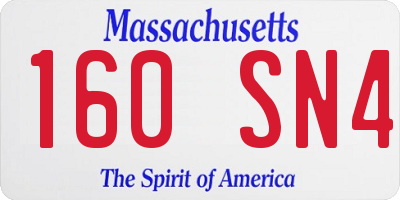 MA license plate 160SN4