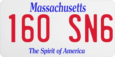 MA license plate 160SN6