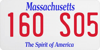 MA license plate 160SO5