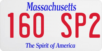 MA license plate 160SP2