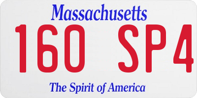 MA license plate 160SP4