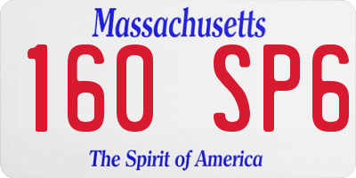 MA license plate 160SP6