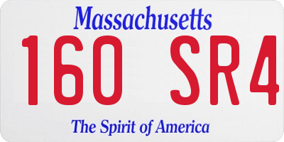 MA license plate 160SR4