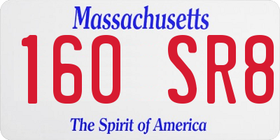 MA license plate 160SR8