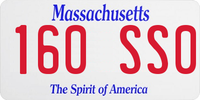 MA license plate 160SS0