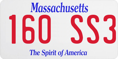 MA license plate 160SS3