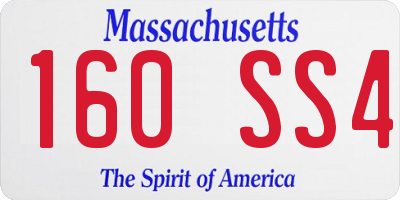 MA license plate 160SS4