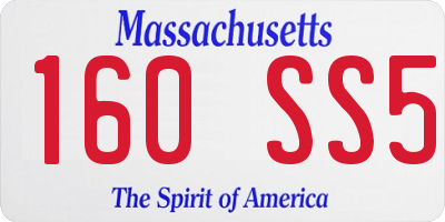 MA license plate 160SS5