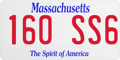 MA license plate 160SS6
