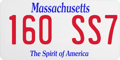 MA license plate 160SS7