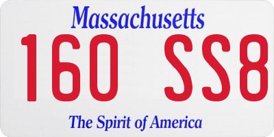 MA license plate 160SS8