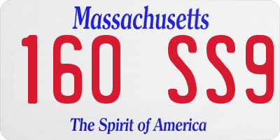 MA license plate 160SS9
