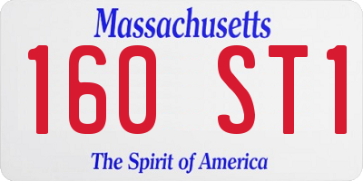 MA license plate 160ST1