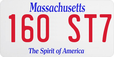 MA license plate 160ST7
