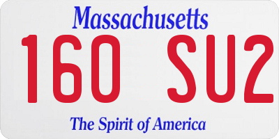 MA license plate 160SU2
