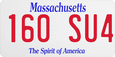 MA license plate 160SU4