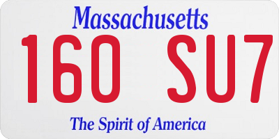 MA license plate 160SU7