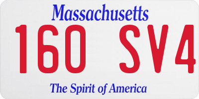 MA license plate 160SV4