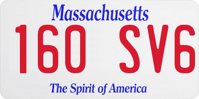 MA license plate 160SV6