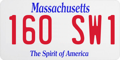 MA license plate 160SW1