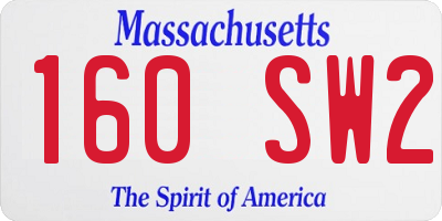 MA license plate 160SW2