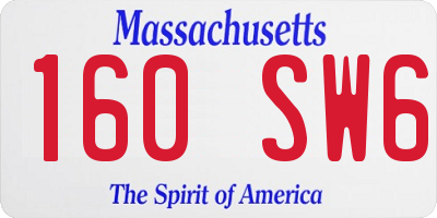 MA license plate 160SW6