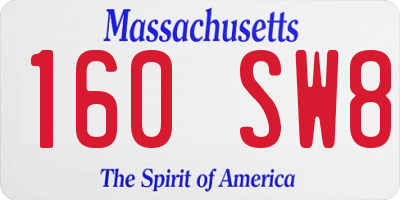 MA license plate 160SW8