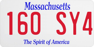 MA license plate 160SY4