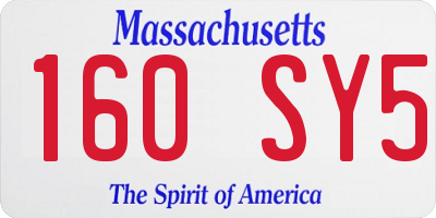 MA license plate 160SY5