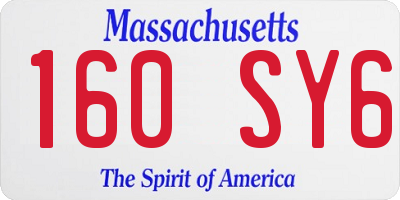 MA license plate 160SY6