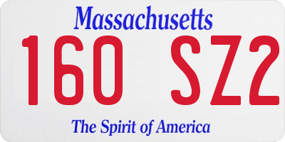 MA license plate 160SZ2