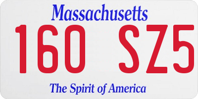 MA license plate 160SZ5