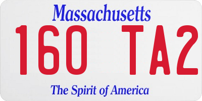 MA license plate 160TA2