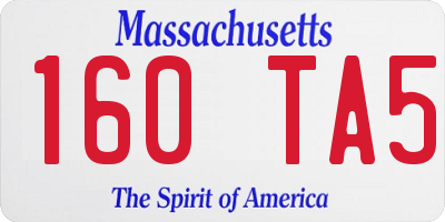 MA license plate 160TA5