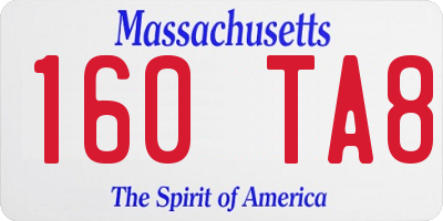 MA license plate 160TA8