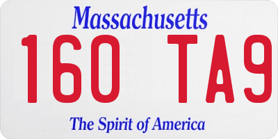 MA license plate 160TA9